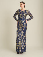 Electra Long Sleeve Beaded Maxi Dress