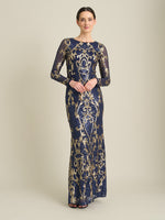 Electra Long Sleeve Beaded Maxi Dress