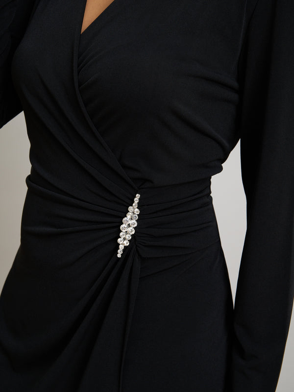 Glennie Embellished Wrap Dress