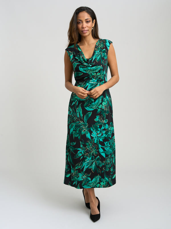 Hatty Floral Cowl Neck Midi Dress