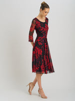 Honey Pleated Floral Dress