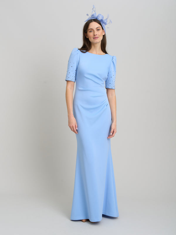 Jadie Maxi Dress With Beaded Sleeves