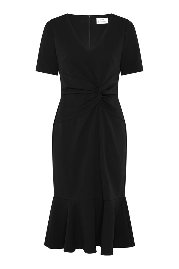 Kiara V Neck Twist Midi Dress