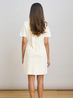 Jinny Button Split Neck A-Line Dress