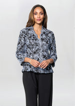 Lanette Embroidered Blouse With Scallops