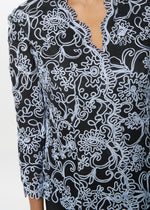 Lanette Embroidered Blouse With Scallops