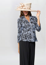 Lanette Embroidered Blouse With Scallops