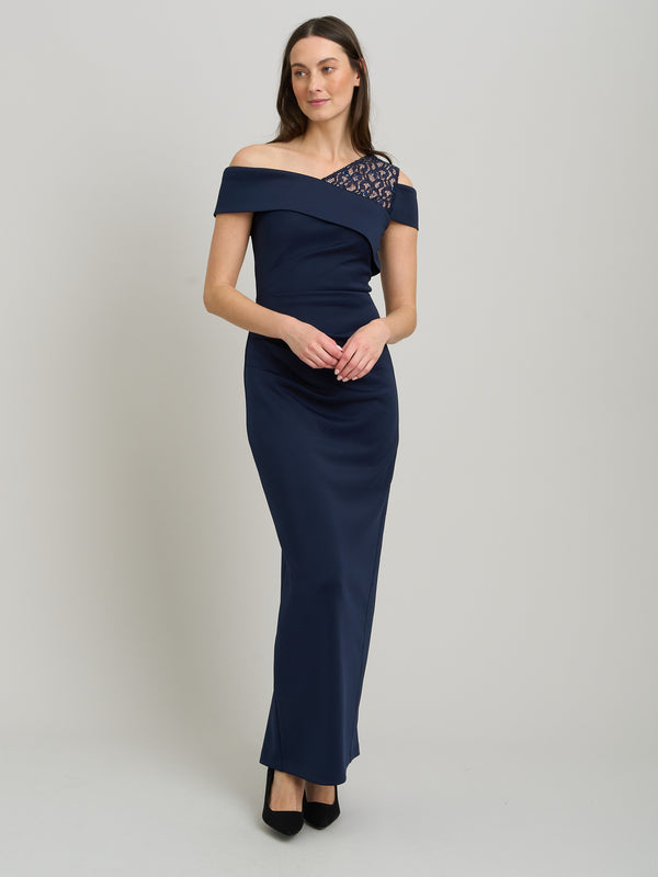 Mandie One Shoulder Lace Detail Maxi Dress