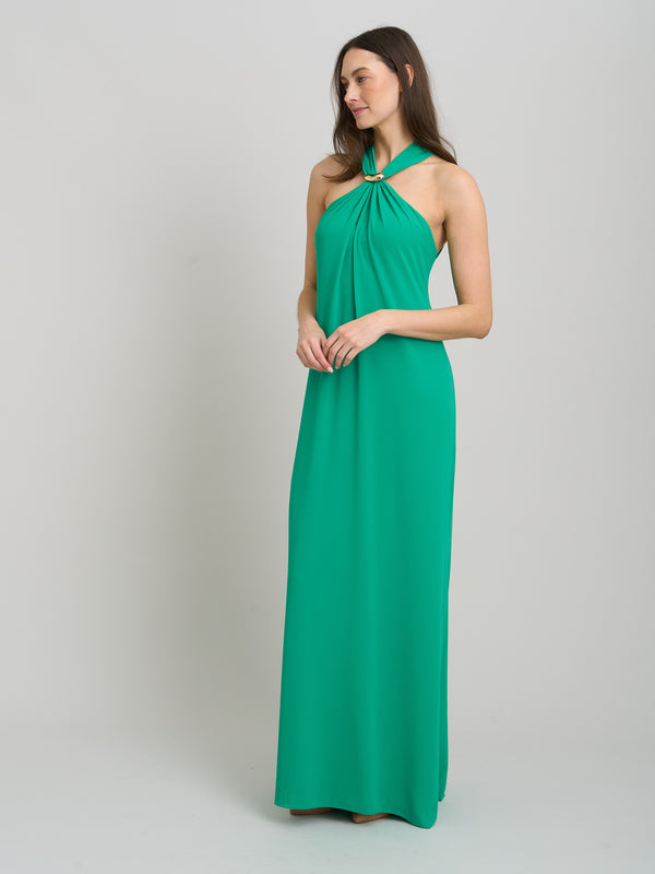 Marcie Chiffon Tie Neck Maxi Dress