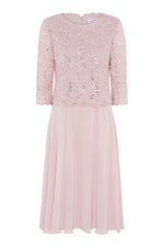 Rona Midi Dress With Lace Bodice & Chiffon Skirt