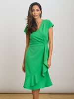 Marinella Ruffle Hem Crepe Dress