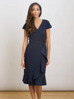 Marinella Ruffle Hem Crepe Dress