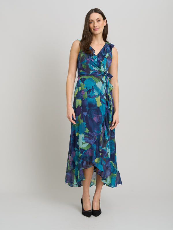 Marlee Side Tie Ruffle Print Dress