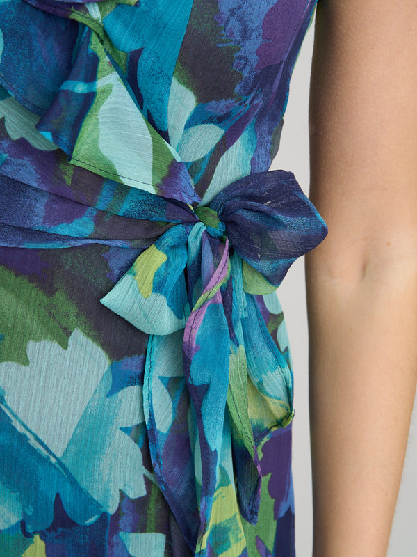 Marlee Side Tie Ruffle Print Dress