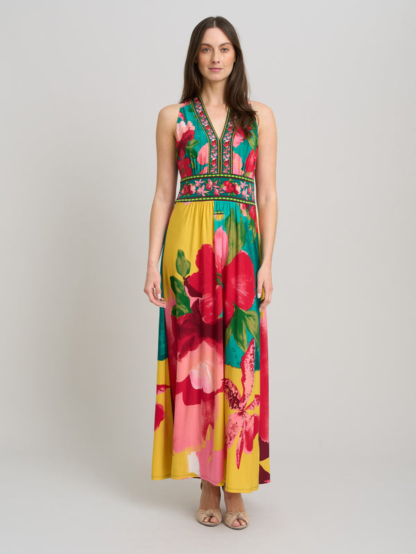 Marta V Neck Sleeveless Maxi Dress
