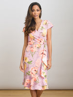 Marlena Cap Sleeve Ruffle Print Dress