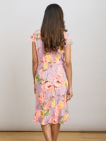 Marlena Cap Sleeve Ruffle Print Dress