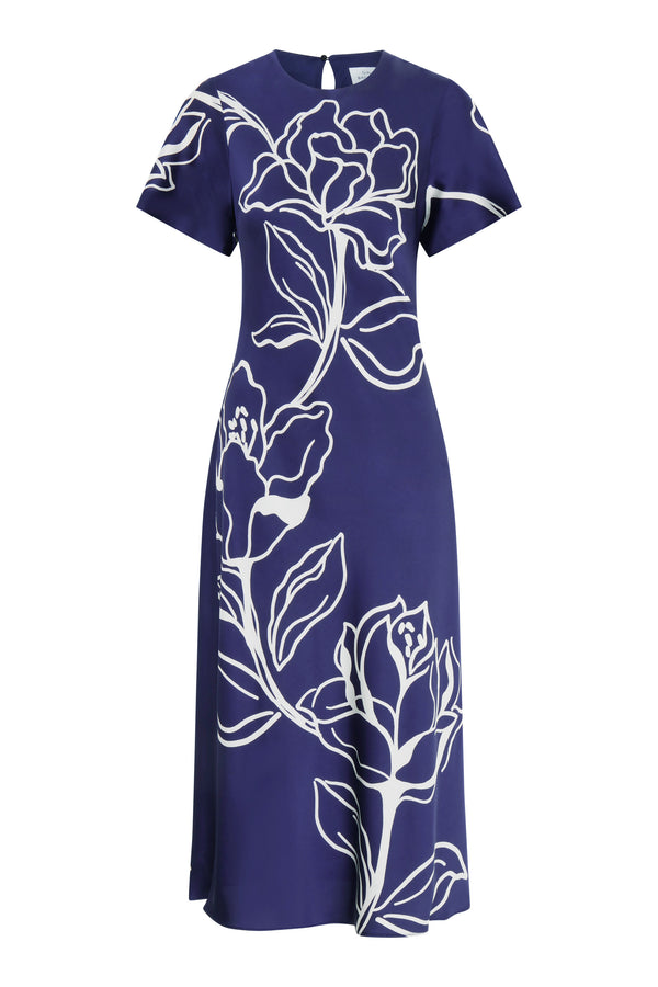 Meg Short Sleeve Print Midi Dress