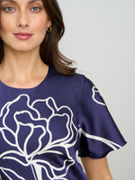 Meg Short Sleeve Print Midi Dress