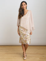 Monroe Short Embroidered Dress With Chiffon Bodice