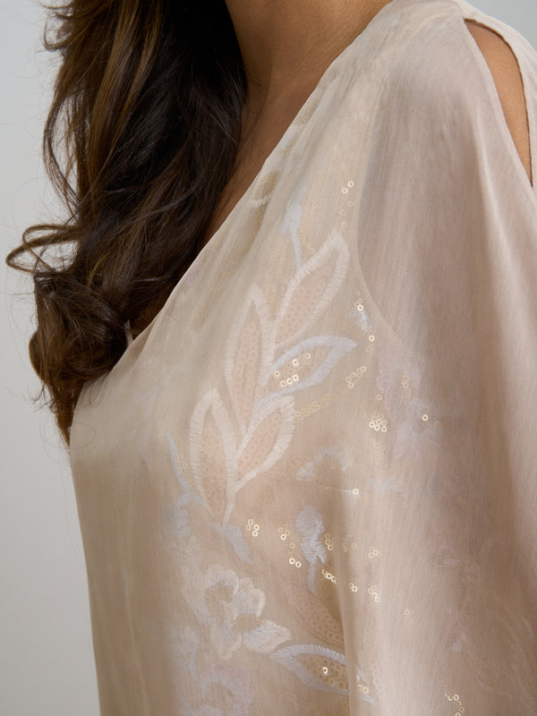 Monroe Short Embroidered Dress With Chiffon Bodice