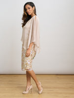 Monroe Short Embroidered Dress With Chiffon Bodice