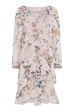 Muriel Short Printed Tiered Chiffon Dress