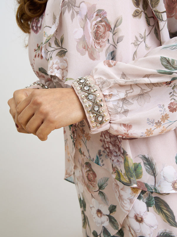 Muriel Short Printed Tiered Chiffon Dress