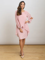 Lexie Embellished Cuff Chiffon Overlay Dress