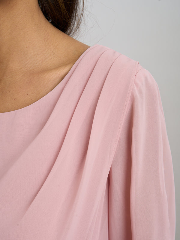 Lexie Embellished Cuff Chiffon Overlay Dress