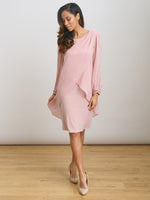 Lexie Embellished Cuff Chiffon Overlay Dress