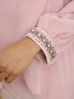 Lexie Embellished Cuff Chiffon Overlay Dress