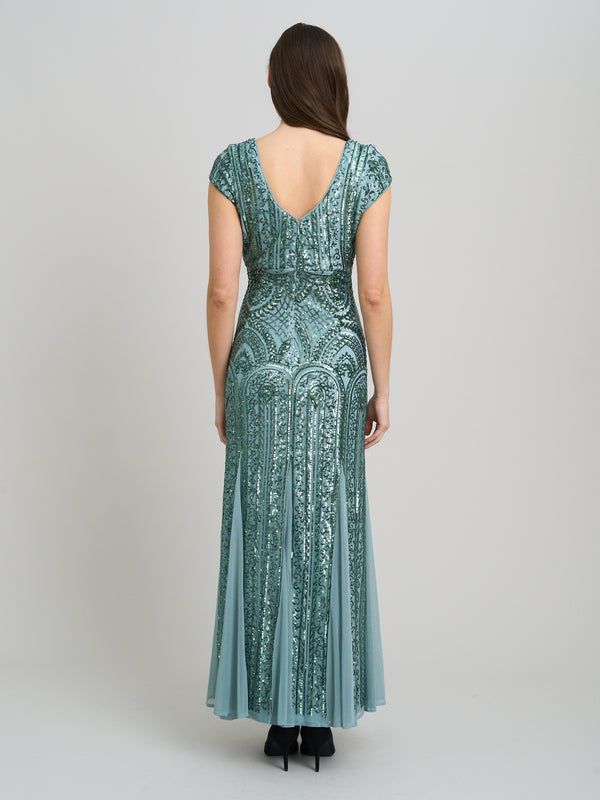 Mimsy V Neck Beaded Maxi Dress