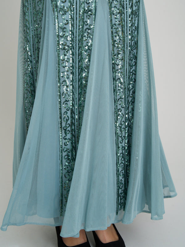 Mimsy V Neck Beaded Maxi Dress