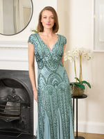 Mimsy V Neck Beaded Maxi Dress