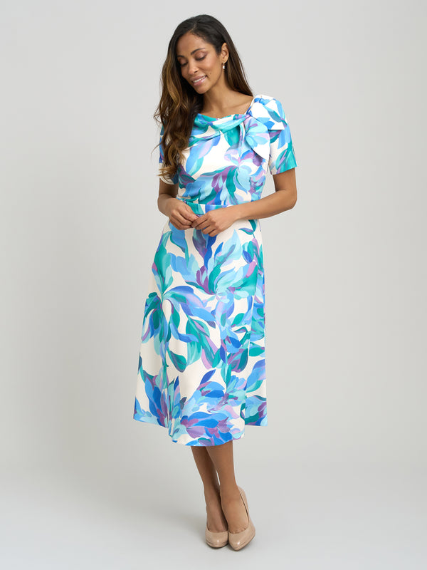 Parker Tie Neck Print Dress
