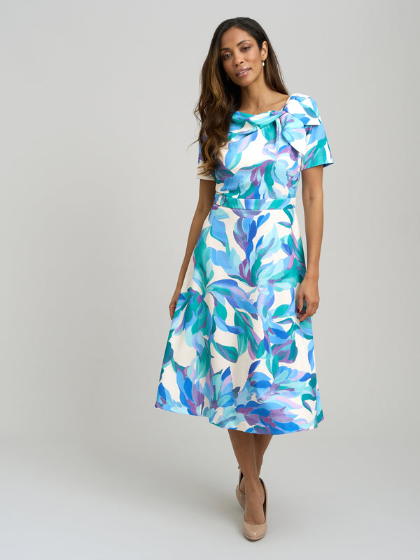 Parker Tie Neck Print Dress