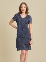 Nakita Spot Plisse Mini Dress