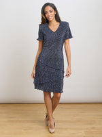 Nakita Spot Plisse Mini Dress