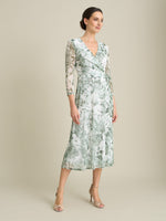 Nancie Floral Mesh Faux Wrap Dress