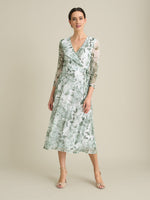 Nancie Floral Mesh Faux Wrap Dress