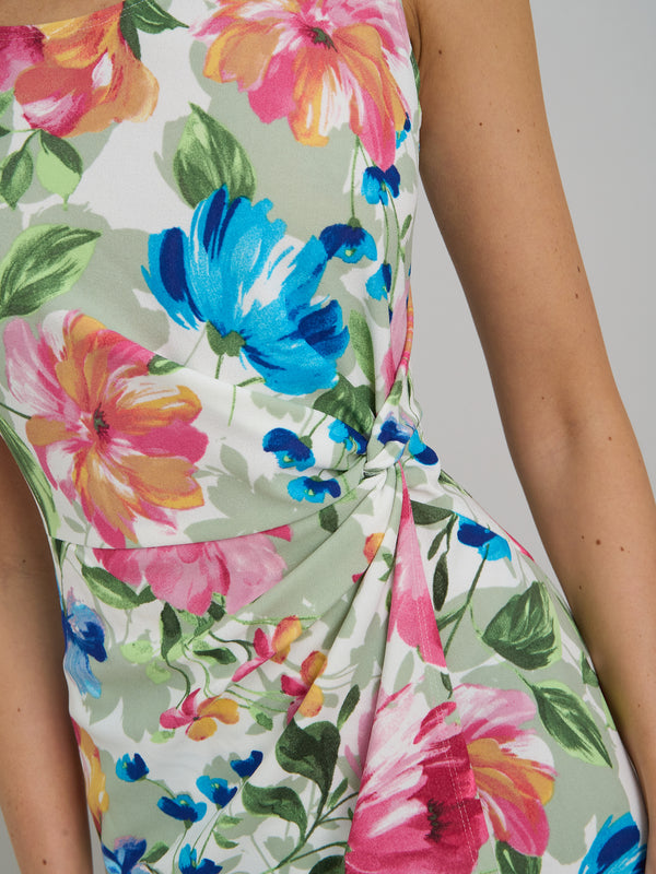 Roma Twist Knot Floral Dress