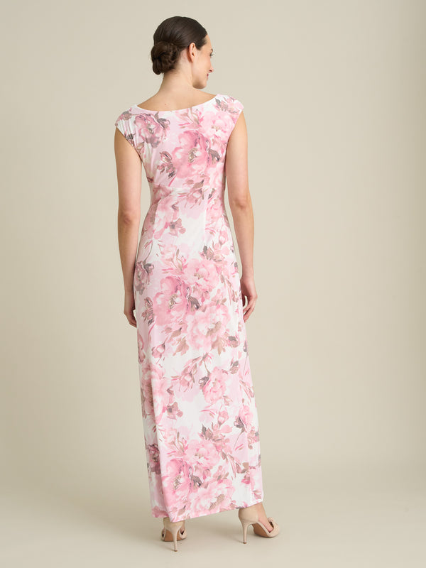 Lora Floral Jersey Diamante Trim Maxi Dress