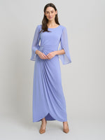 Iulia Maxi Wrap Dress With Chiffon Sleeve