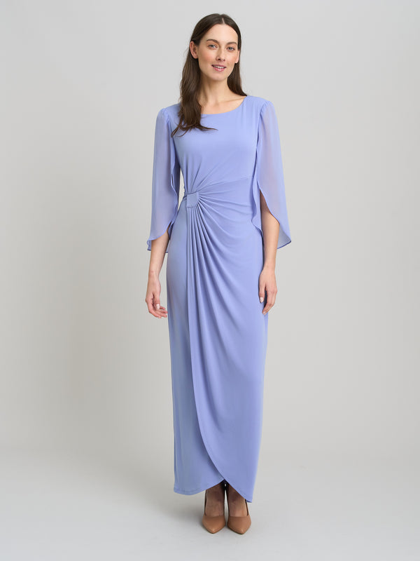 Iulia Maxi Wrap Dress With Chiffon Sleeve