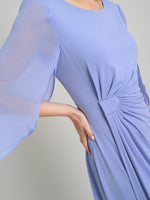 Iulia Maxi Wrap Dress With Chiffon Sleeve