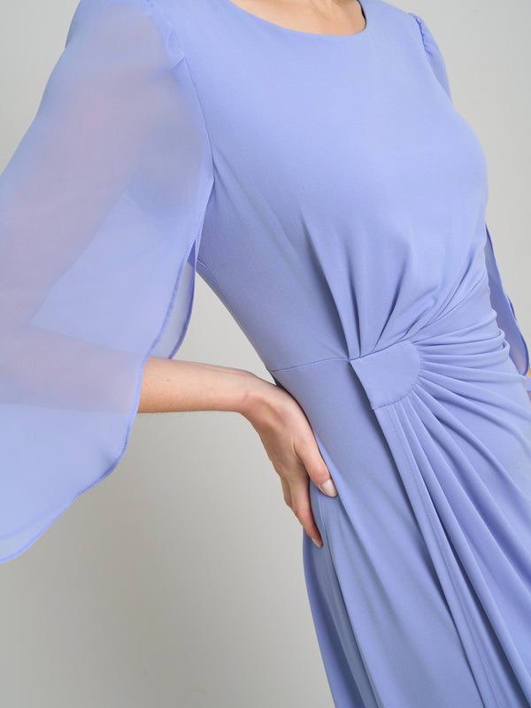 Iulia Maxi Wrap Dress With Chiffon Sleeve