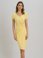 Peggy Short Faux Wrap V Neck Dress