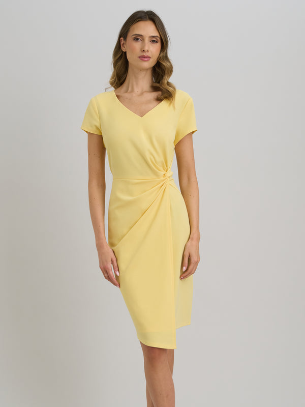 Peggy Short Faux Wrap V Neck Dress