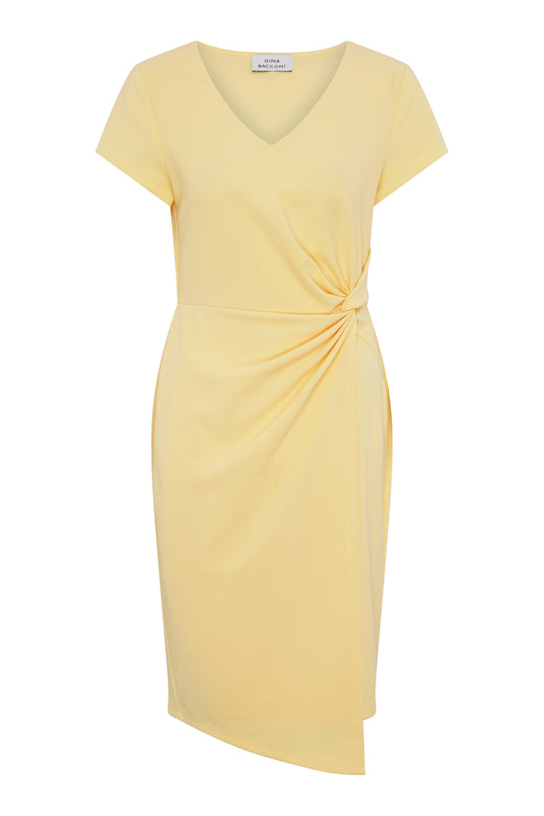 Peggy Short Faux Wrap V Neck Dress